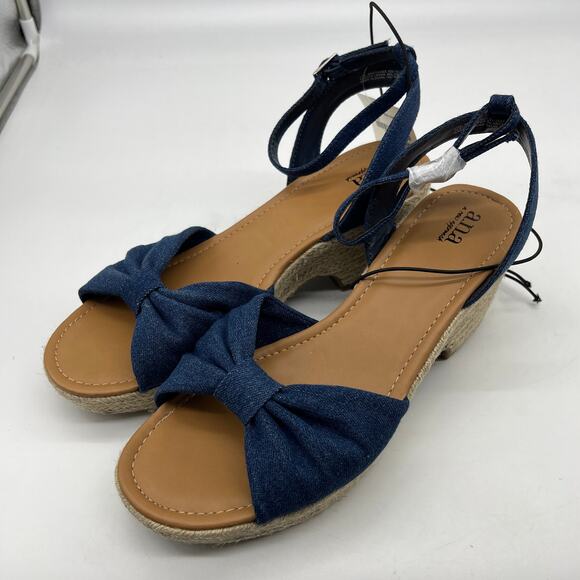 a.n.a Womens Dukes Heeled Sandals Denim Blue Size 11M - Picture 9 of 12